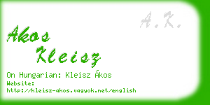 akos kleisz business card